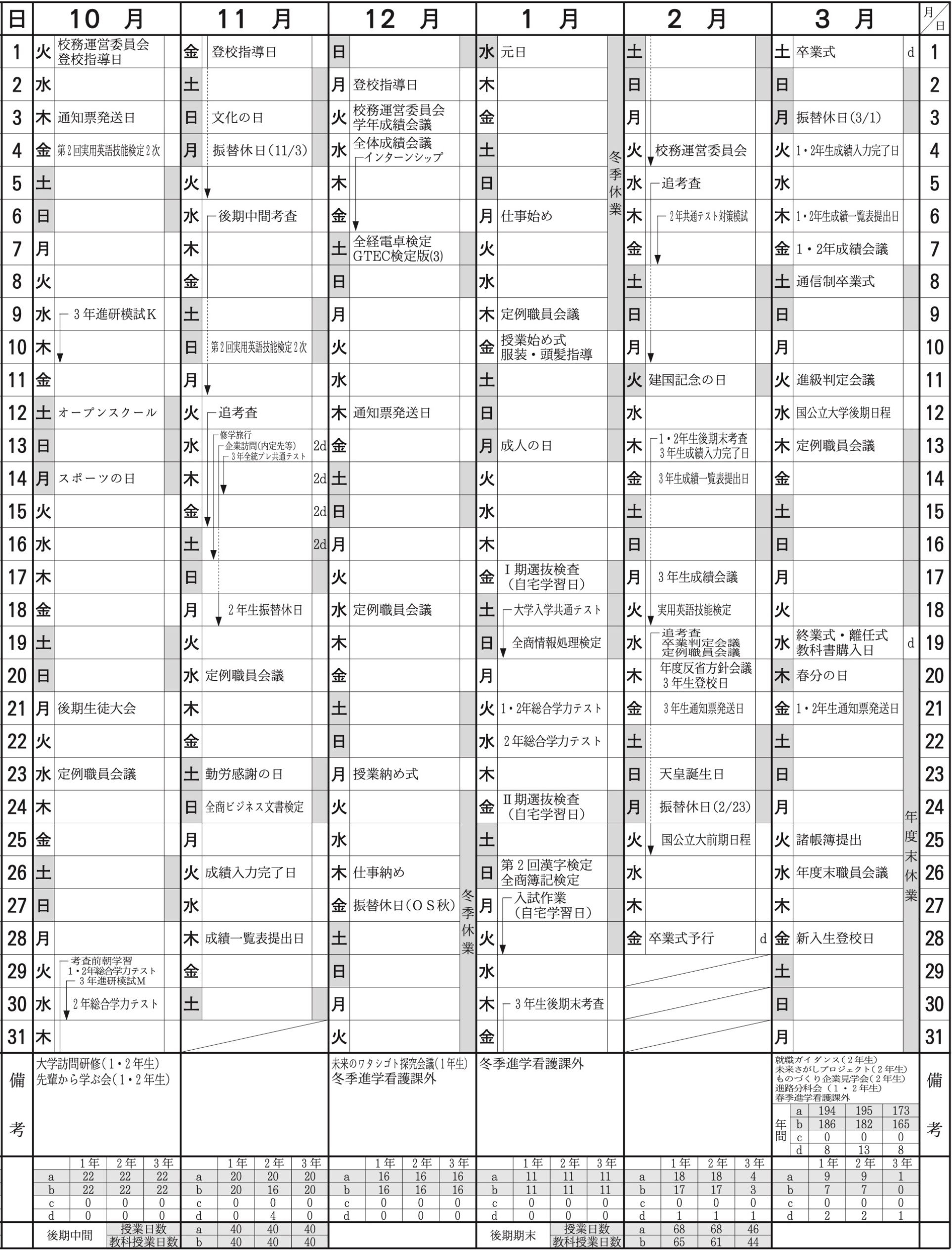 年間行事予定表2